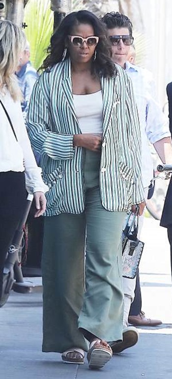 Michelle Obama traded workout clothes for a chic suit