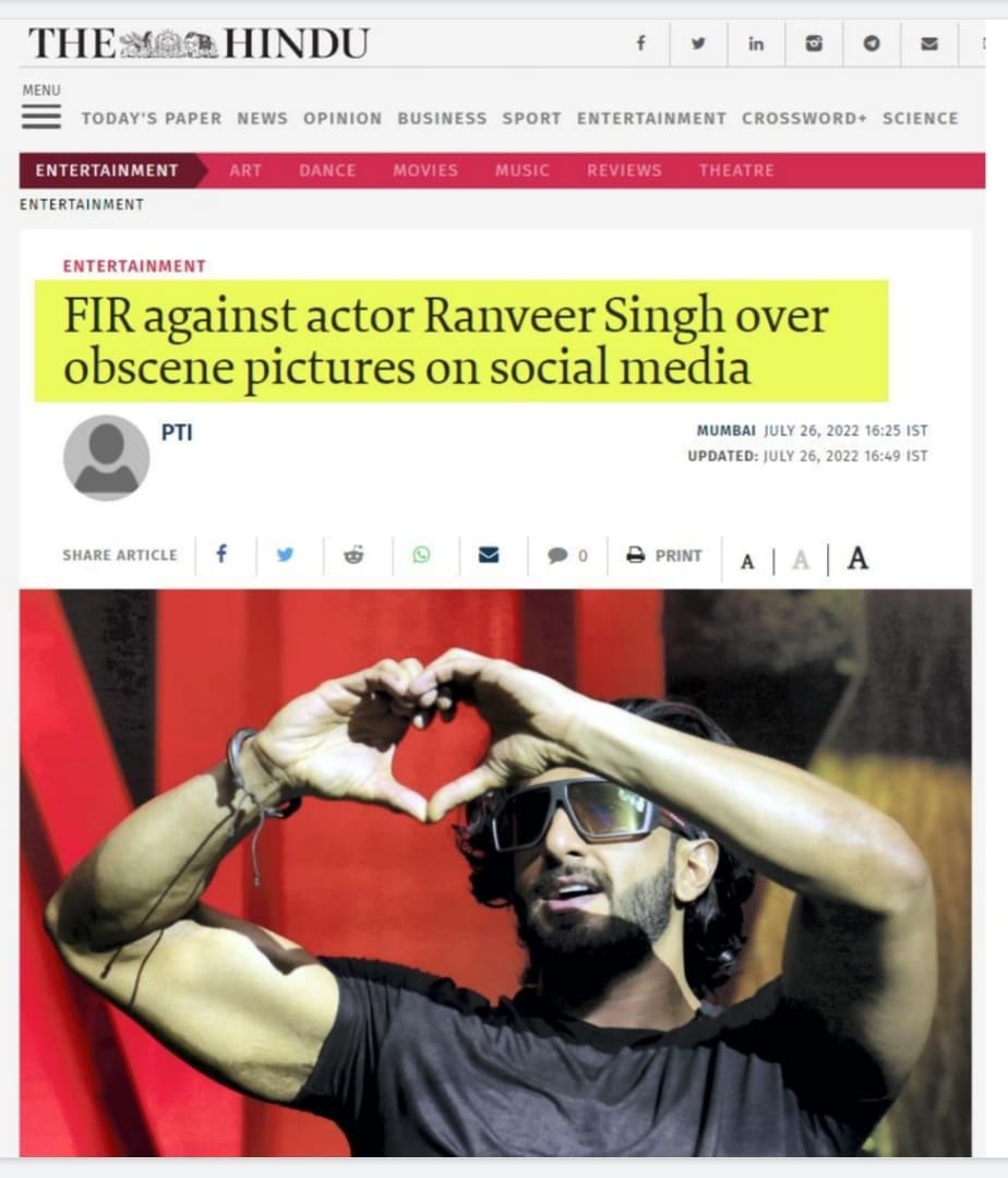 Ranveer Singh S Nude Photoshoot Has He Violated India S Obscenity Law
