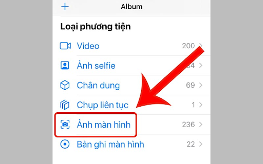 Chọn Ảnh màn hình