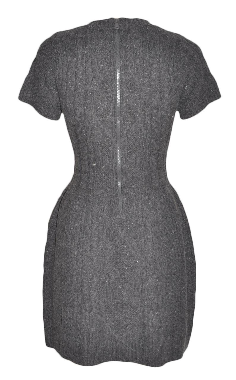 Gray Day Dress - Cable Sweater