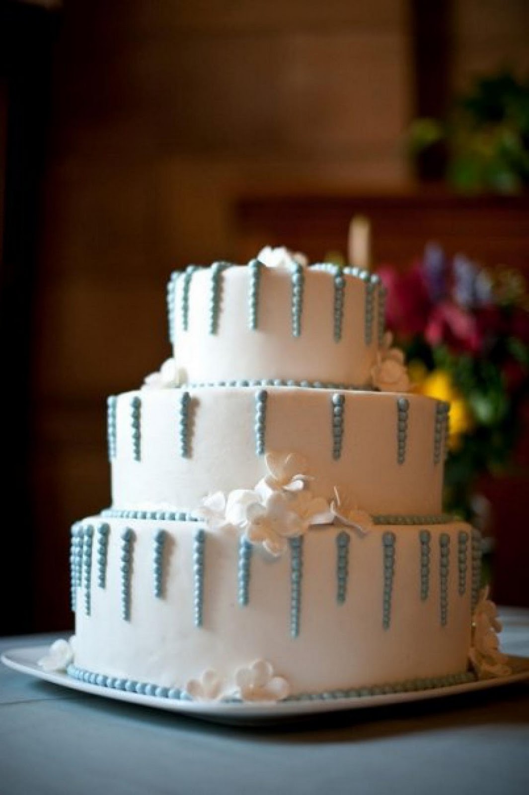 Blue & White Wedding Cake