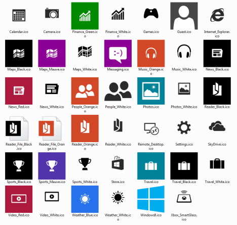 ดาวน์โหลดไอคอน Windows 8