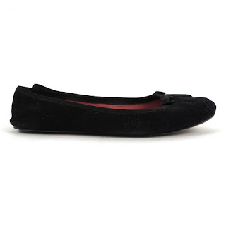 Alaia Black Suede Leather Flats