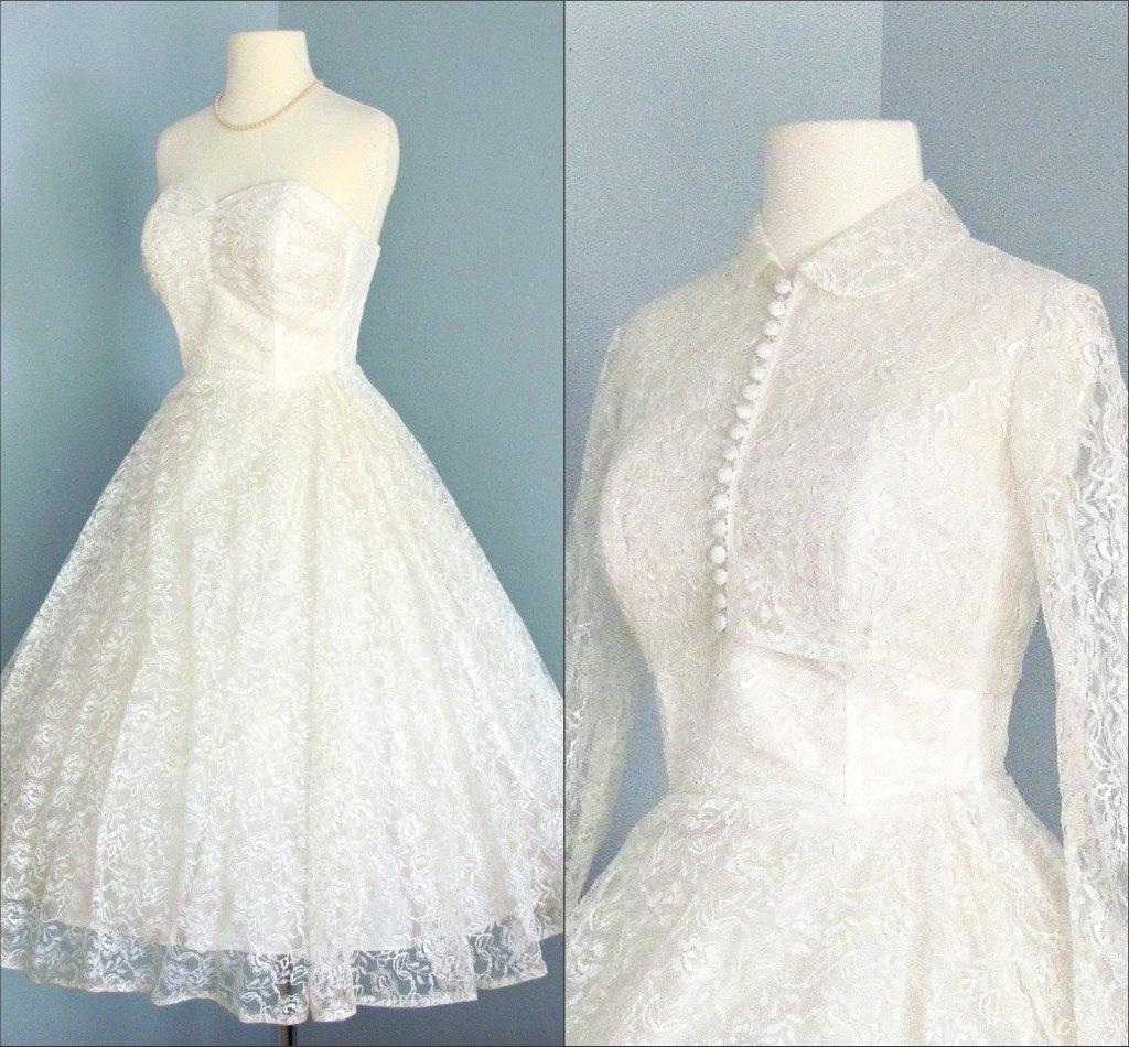 1950s Tea Length Wedding Dress