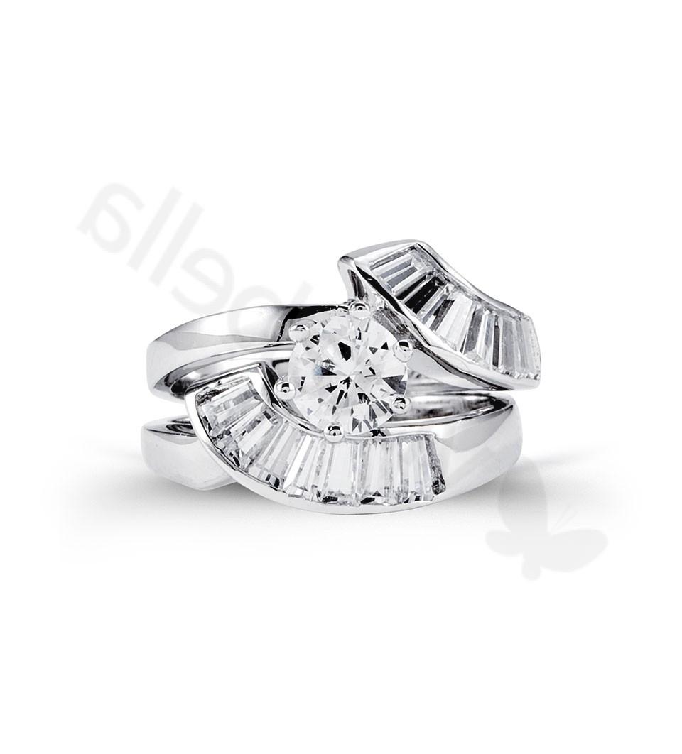 cz wedding band sets