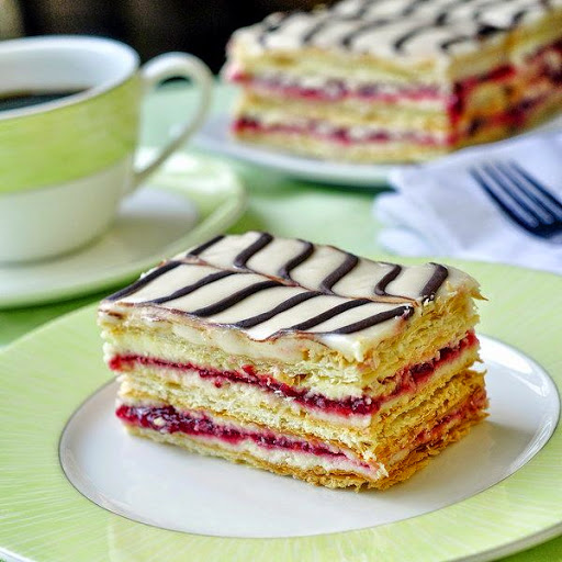 Raspberry Buttercream Mille Feuille 