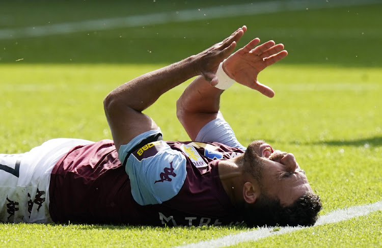 Aston Villa’s Trezeguet reacts during the match against Crystal Palace at Villa Park in Birmingham