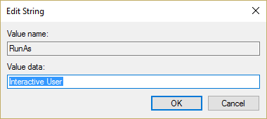 ลบค่า Interactive User ออกจากสตริงรีจิสทรี RunAs