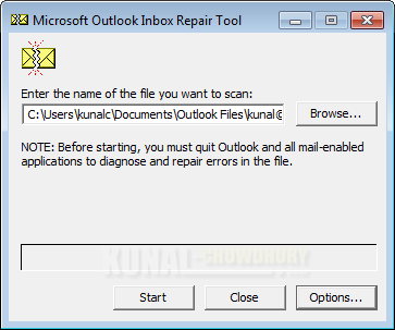 Microsoft Outlook Inbox Repair Tool (www.kunal-chowdhury.com)