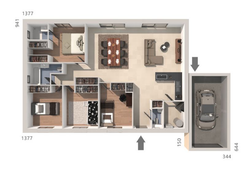  Vente Terrain + Maison - Terrain : 600m² - Maison : 110m² à Rieux-Minervois (11160) 