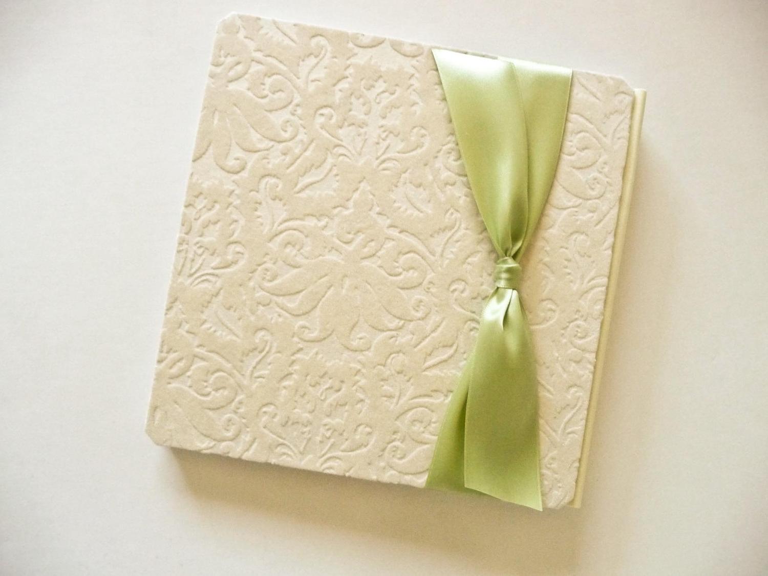 Wedding Album - damask with green ribbon. From AlternativeJournals