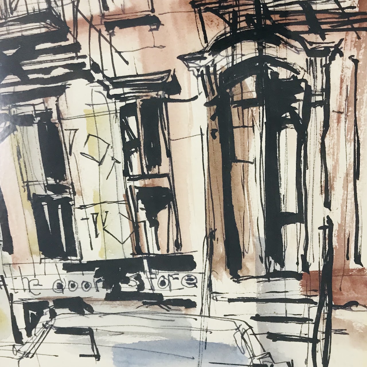 Robert Freiman Signed E. 51st St. Watercolor