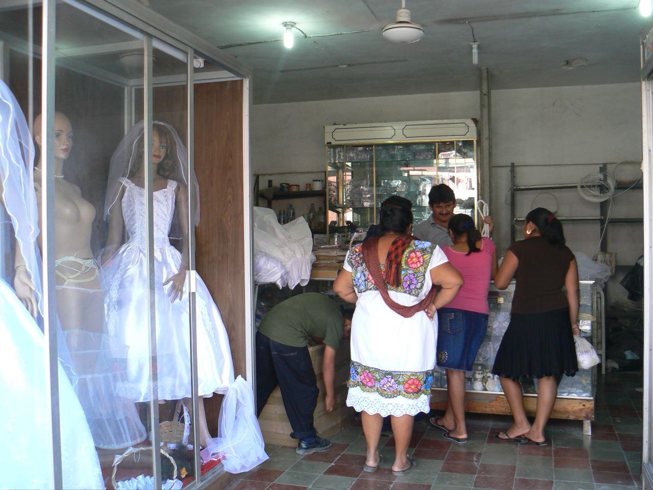 Old and new wedding dresses,