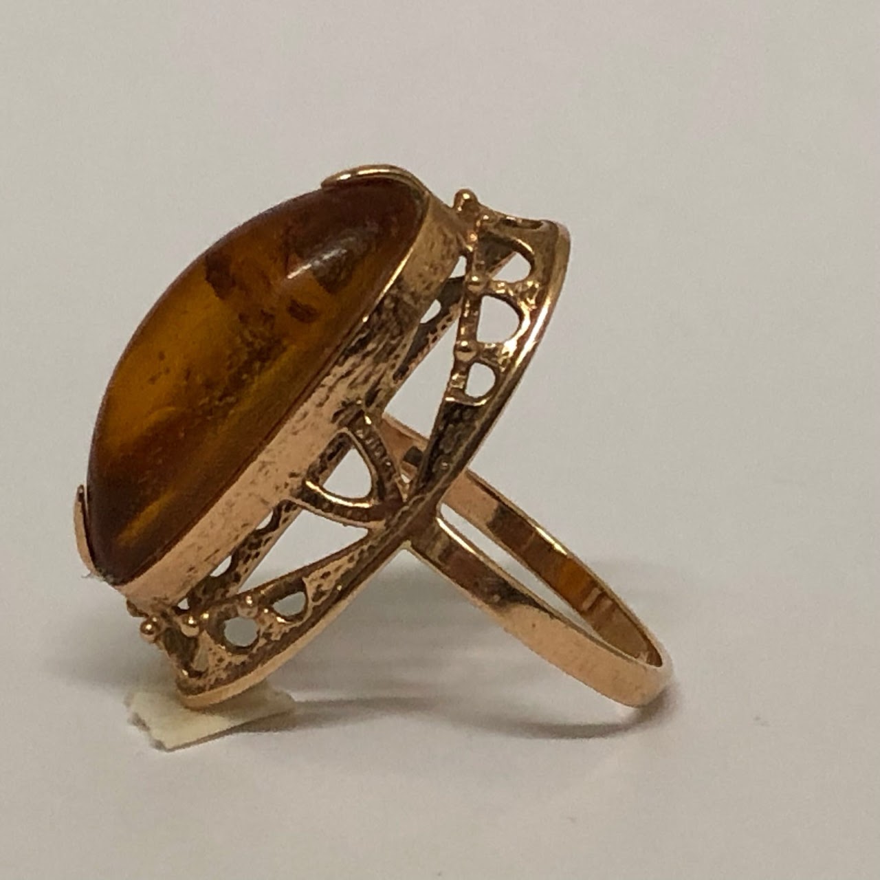 14K Gold and Amber Ring