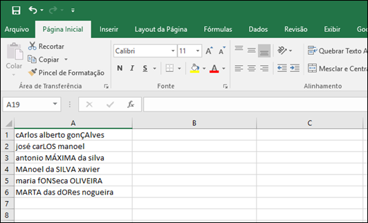 Excel - Como alterar o texto para maiúsculas, minúsculas ou primeira letra em maiúscula - Visual Dicas