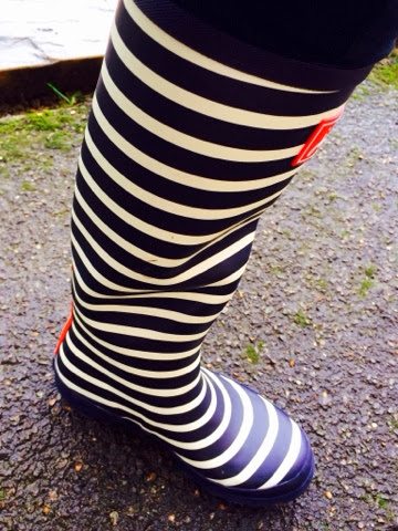 Joules Navy Stripy Wellies