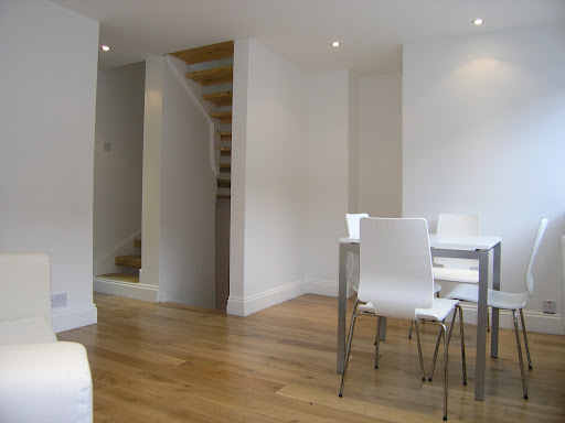 White on white, with light wood details 