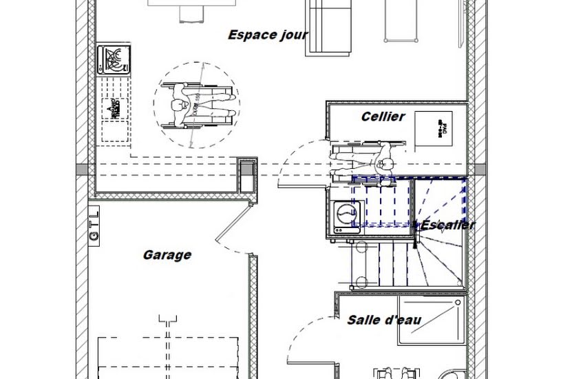  Vente Terrain + Maison - Terrain : 360m² - Maison : 97m² à Oulins (28260) 