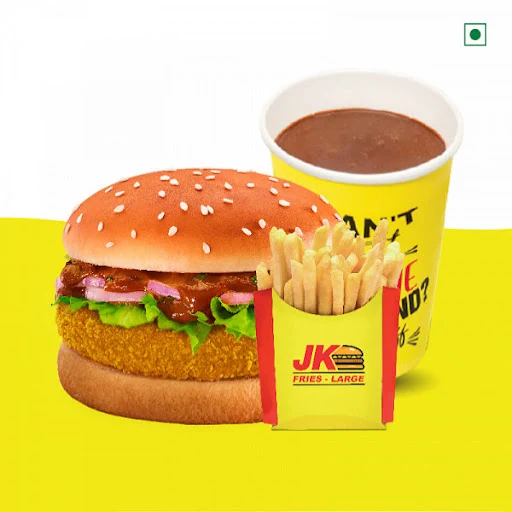 Zesty Paneer Burger + Fries + Thick Shake(250 Ml)