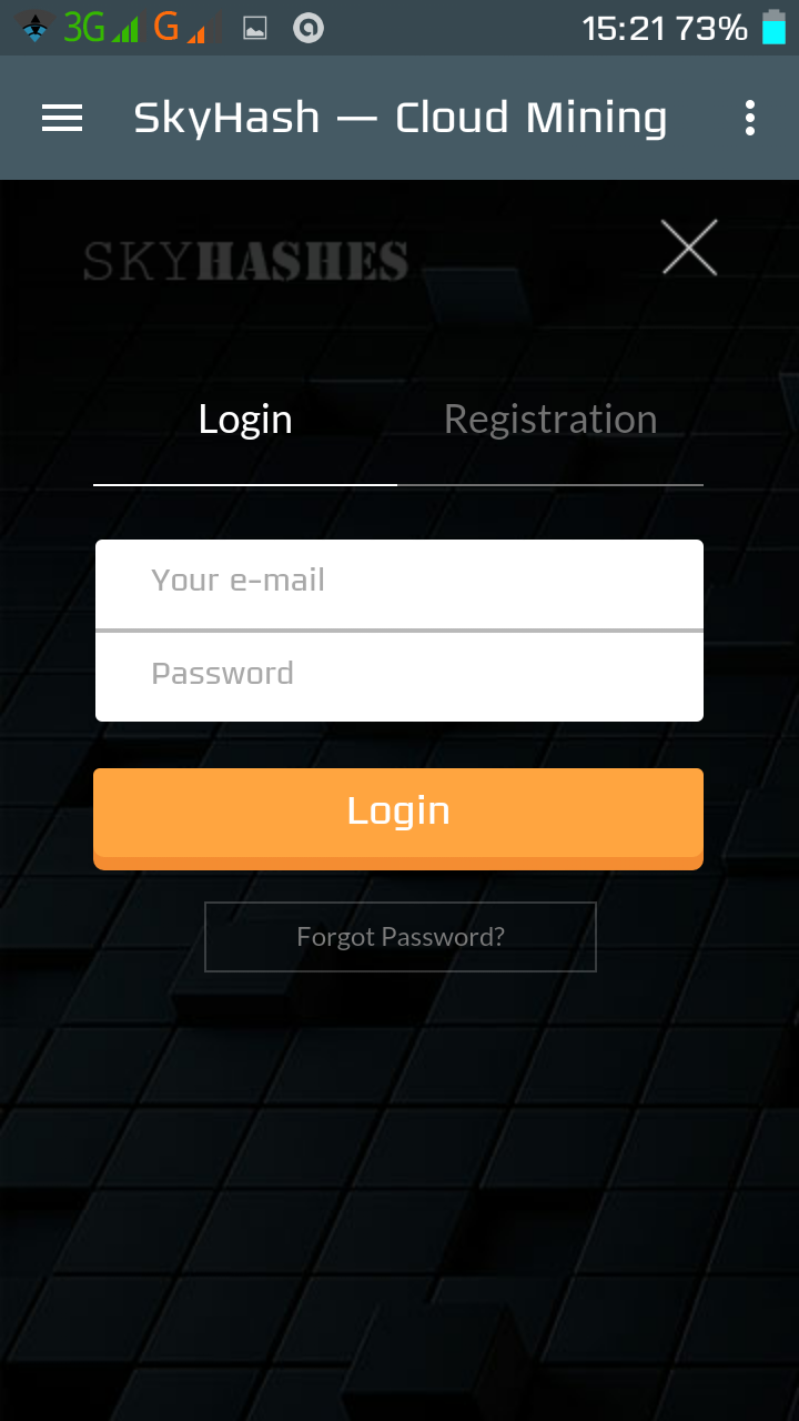 Sky Hash Bitcoin Cloud Mining Screen 2