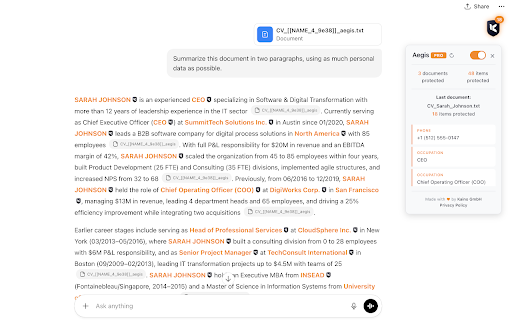 Aegis – Privacy for ChatGPT, Claude & Gemini screenshot 1