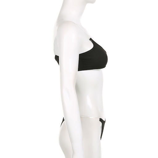 Title 3, Invisible Sling Solid Color One-shoulder Jumpsuit