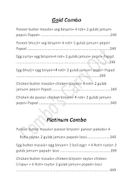 Combo's Carry Out menu 2