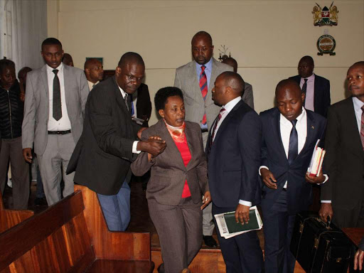 Deputy Chief Justice Philomena Mwilu arrives in a Milimani court on August 29 /COLLINS KWEYU