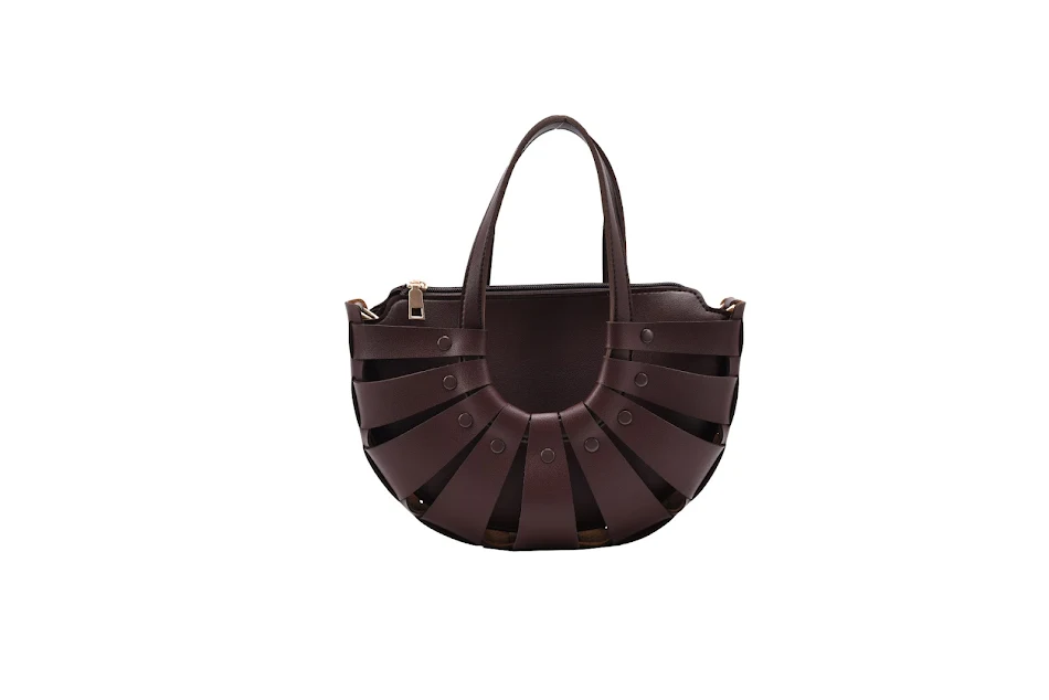 Bolsa de ombro tecida vazada, bolsa mensageiro versátil e elegante. Carregue seus pertences com estilo e conforto, ideal para uso diário.