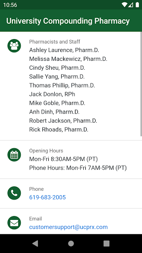 Screenshot University Compounding Pharm