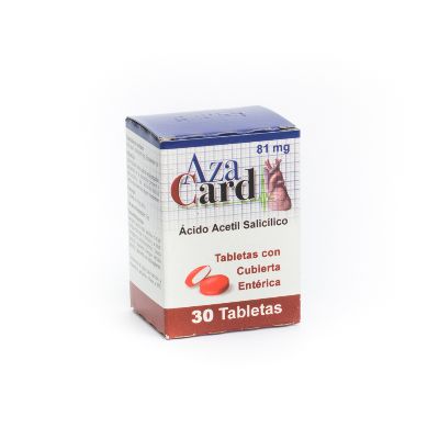 //Azacard 81mg 30tabletas Acido Acetilsalicilico Oftalmi Oftalmi 81 mg x 30 Tabletas Cubierta Enterica