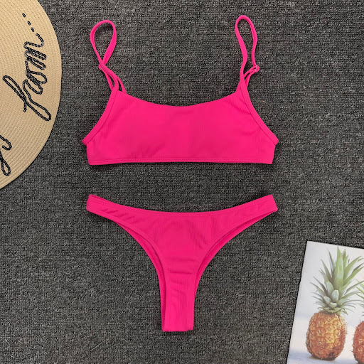 Title 11, Womens Split Swimsuit Fluorescent Pure Color E...