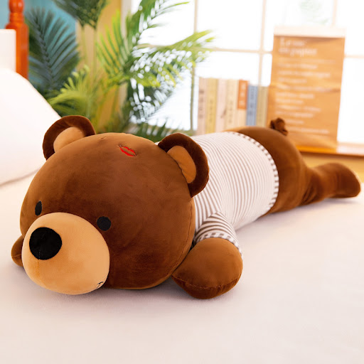Title 1, Down and cotton lying bear plush toy. Super sof...