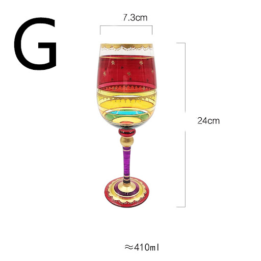 Title 13, Personality Stained Glass Red Wine Goblet eleva...