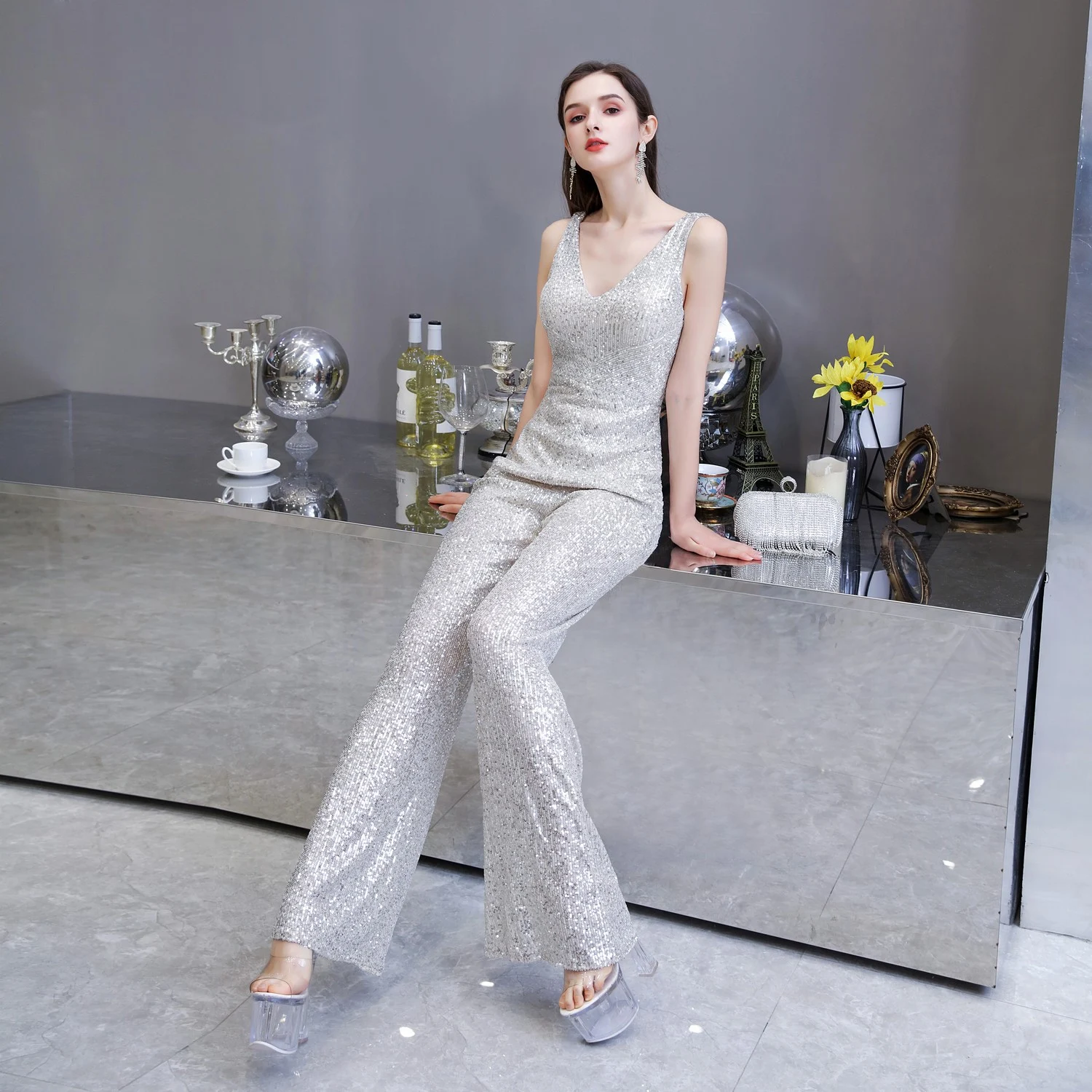 Title 3, Modevolle jumpsuit met wijde pijpen voor dames,...