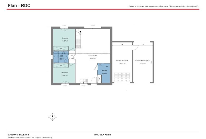  Vente Terrain + Maison - Terrain : 406m² - Maison : 103m² à Écuelles (77250) 