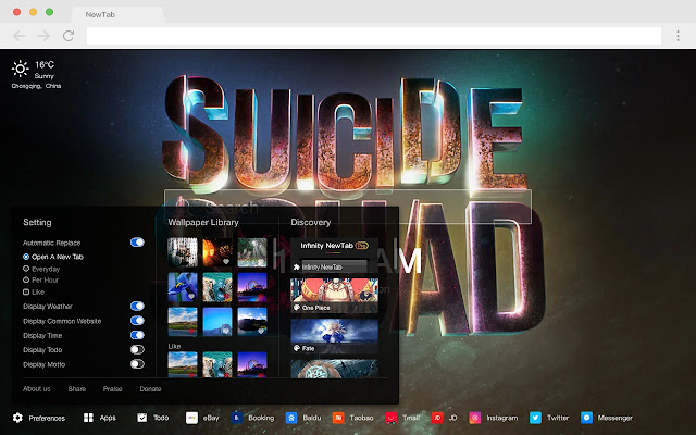 Suicide Squad New Tab HD Popular DC Theme