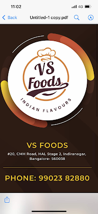 VS Foods menu 1