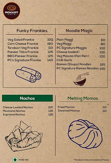 Pokket Cafe menu 