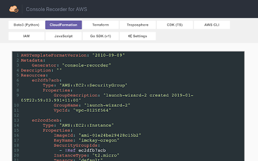 Console Recorder for AWS