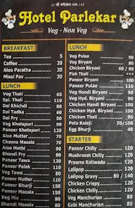 Hotel Parlekar menu 2