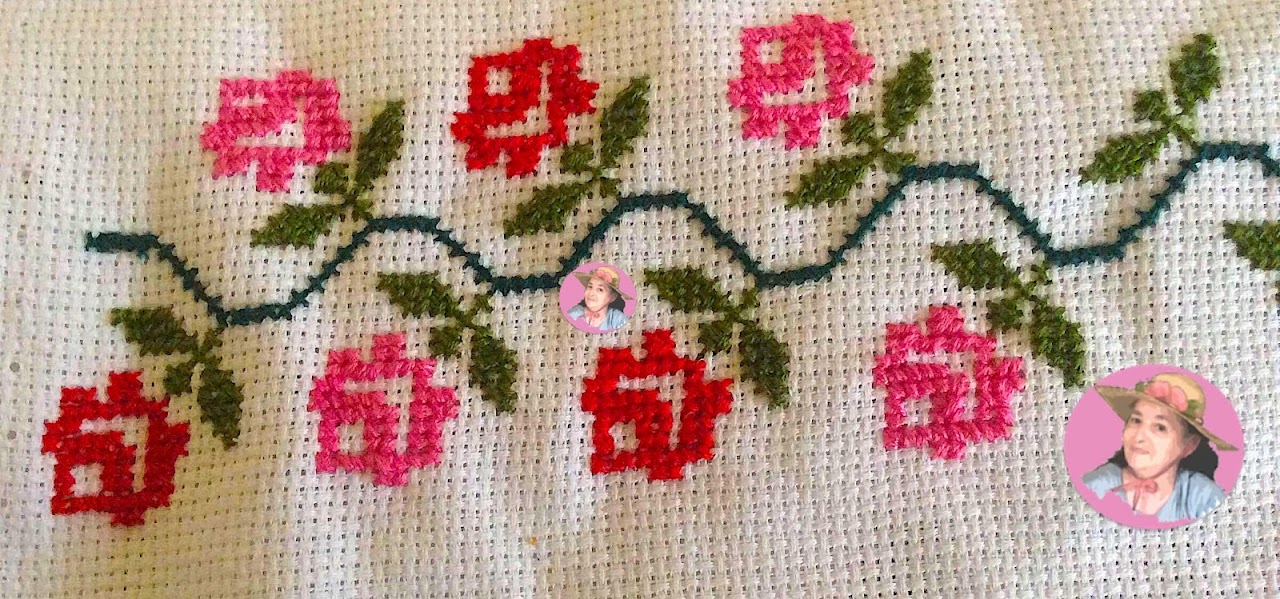 Roses in cross stitch 