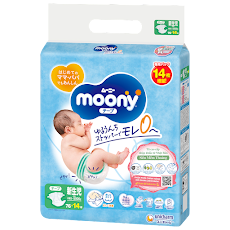 Tã-bỉm dán Moony Newborn NB 76+14 miếng