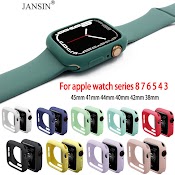 Jansin Ốp Silicone Mềm Bảo Vệ Cho Đồng Hồ Apple Watch 8 7 45Mm 41Mm 40Mm 44Mm 42Mm Iwatch Series 8 7 Se 6 5 4 3