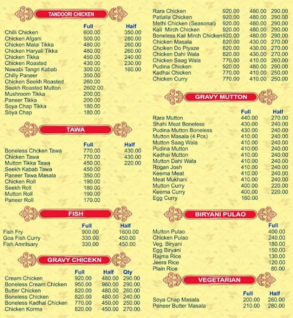 Gopal menu 