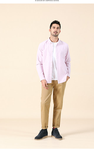 Title 19, Spring New Cotton Shirt Mens Oxford Bottoming ...