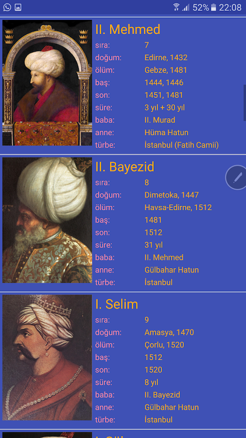 Osmanlı Padişahları Screen 3
