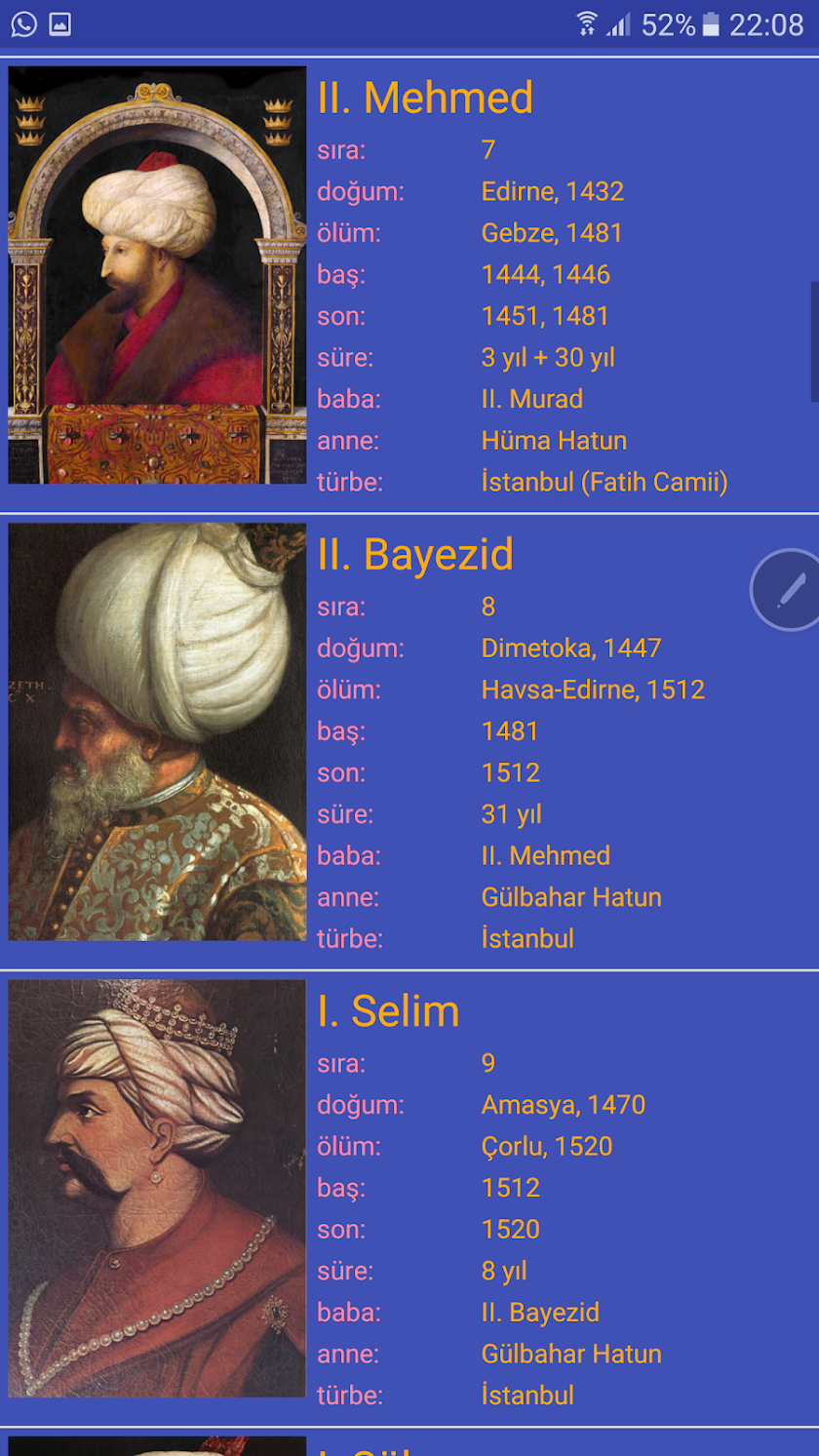 Osmanlı Padişahları Screen 1