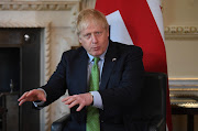 Boris Johnson, UK. prime minister, during a bilateral meeting with Fumio Kishida, Japan's prime minister, inside number 10 downing Street in London, UK, on Thursday, May 5, 2022.   