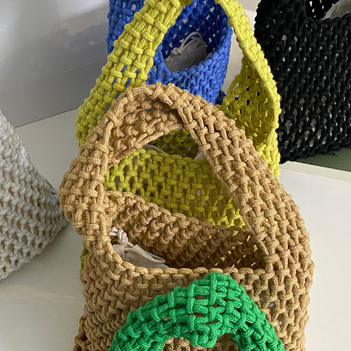 Title 4, Handwoven Fashion Versatile Mesh Beach Bag perf...